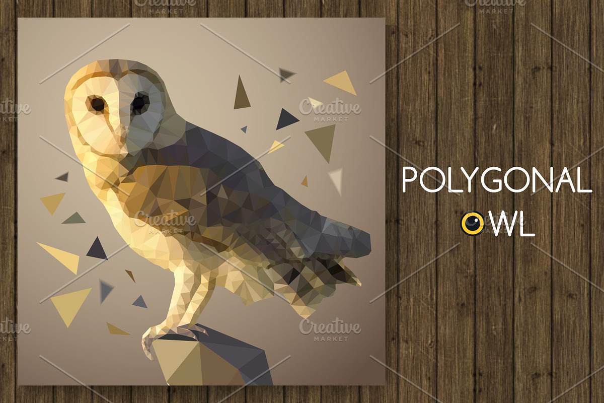 Polygonal owl. Vector illustration, a Graphic by samarka