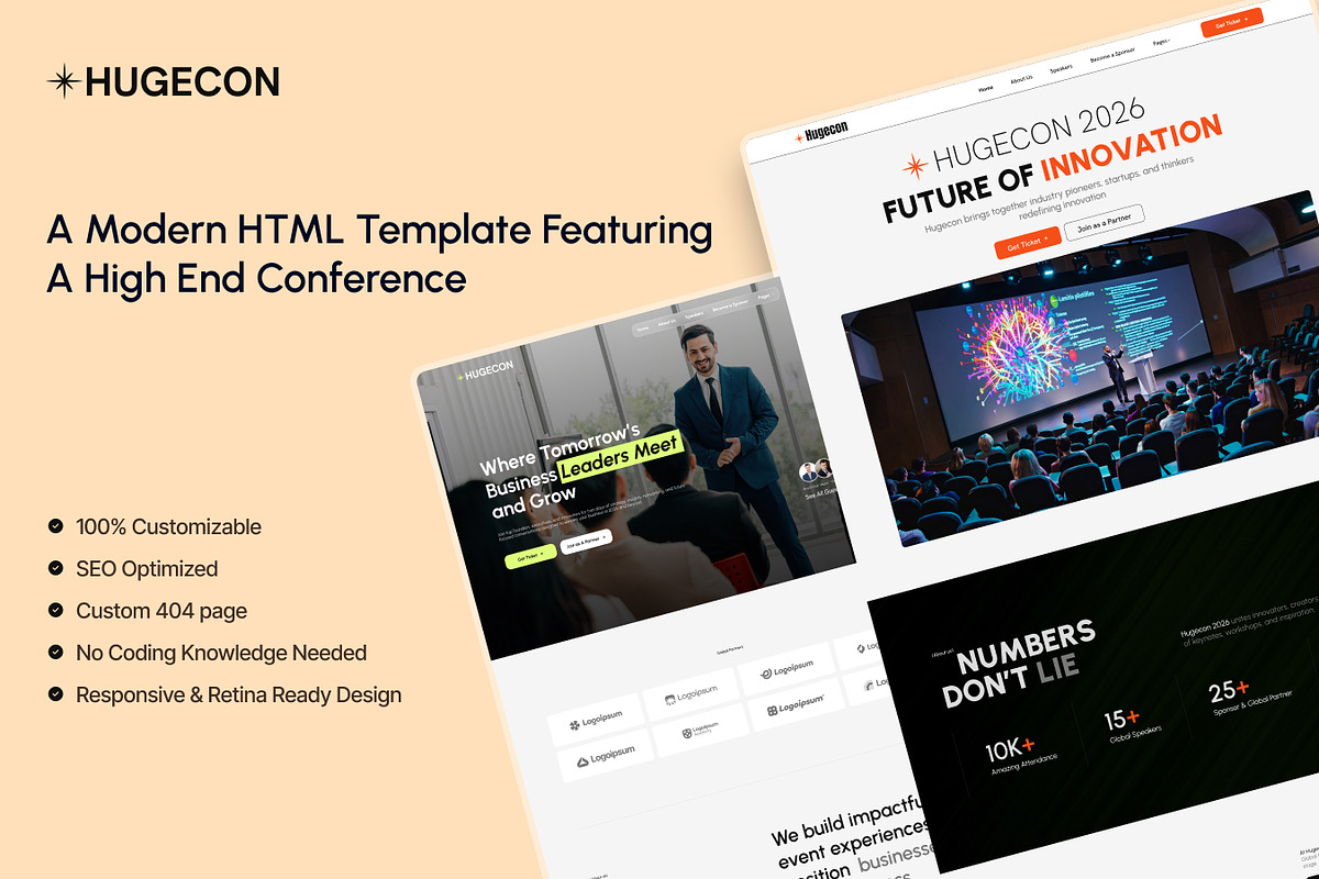 Hugecon - Events Web HTML Template, a HTML Template by TNCFlow (Photo 1 of 5)