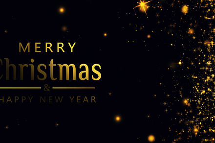 Black Merry Christmas or Happy New Year background with glitter,, a Holiday Photo by 5PH