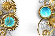 Background with steampunk clock, a Decorative Illustration by blackmoon9 (Thumbnail 1 of 3)