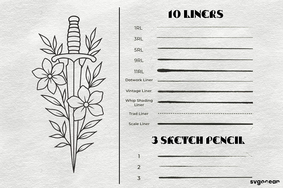 Procreate Tattoo Brushes, a Brush Add-On by svgocean (Photo 4 of 7)