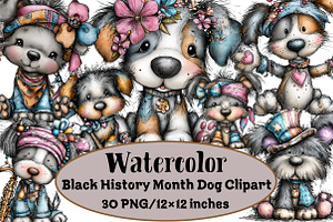 Black History Month Dog Clipart, an Illustration by Design Market