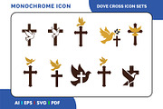 Dove & Cross Duotone Icon Set, a Duotone Icon by Fontmine Studio (Thumbnail 1 of 3)