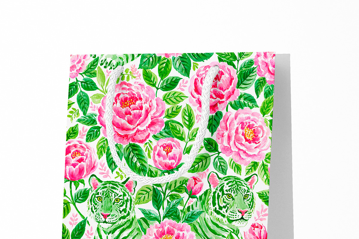 Seamless Colourful Tiger Patterns, a Pattern Graphic by The Preppy Artist (Photo 8 of 11)