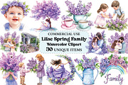 Lilac Spring Family Watercolor PNG, an Illustration by Craft Nest (Thumbnail 1 of 5)
