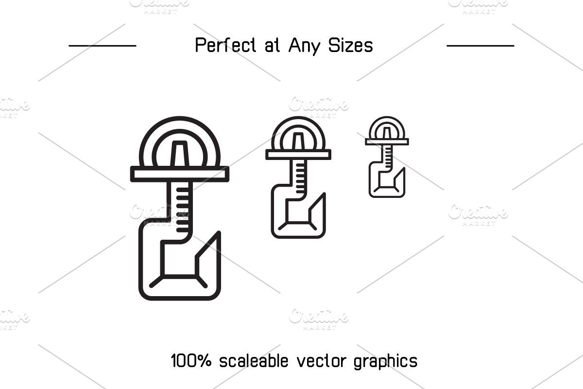 Industrial Crane Hook Line Icons, an Outline Icon by Designfour (Photo 7 of 7)