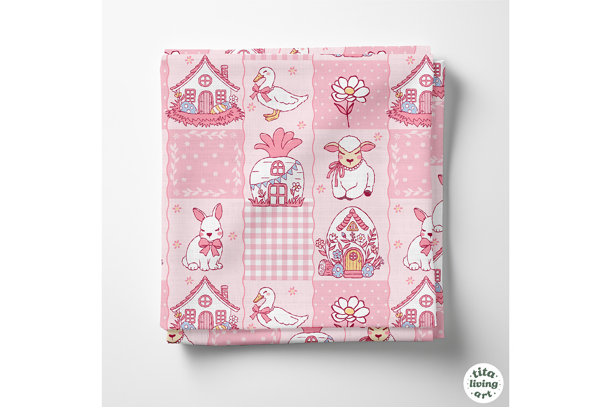Easter Village Seamless Pattern, a Seasonal Illustration by TitaLivingArt (Photo 3 of 13)