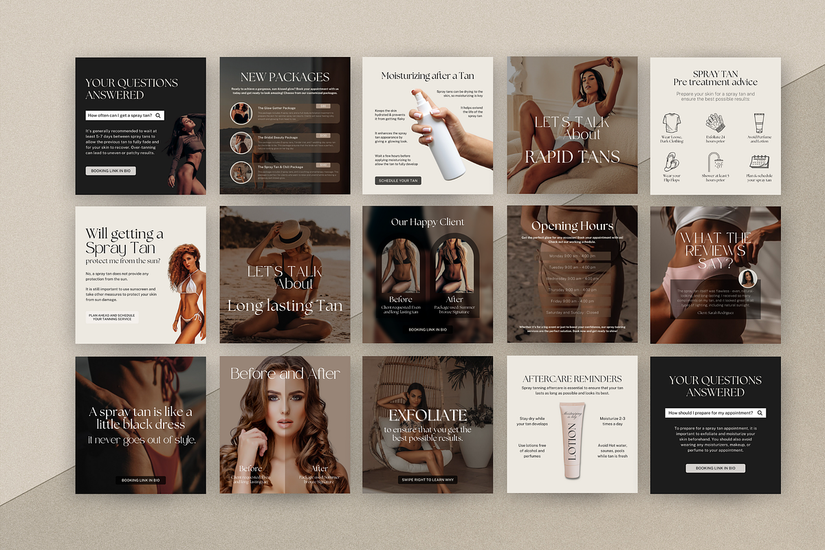 Spray Tanning Instagram Posts, a Social Media Template by Design Lush Studio (Photo 3 of 9)