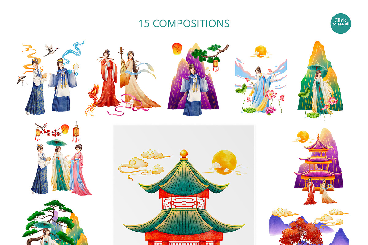Reviving Hanfu Grace – Watercolor, a Person Illustration by CreativeValuation (Photo 4 of 10)