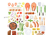 Grill and Picnic watercolor set, a Food Illustration by Natalia Fedorova (Thumbnail 4 of 11)