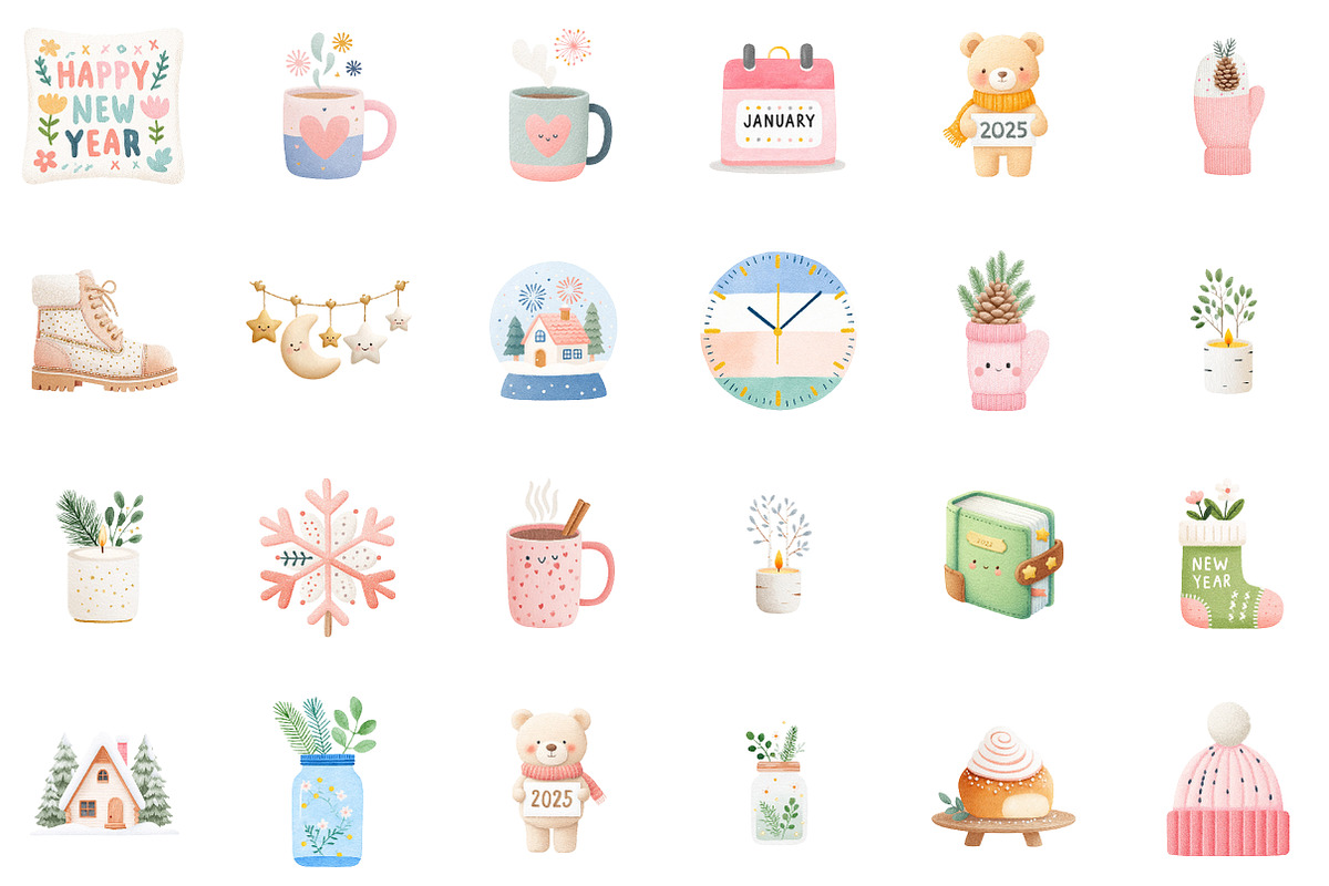 Hygge New Year Scandinavian Clipart, an Illustration by Sublimation Artist (Photo 2 of 6)
