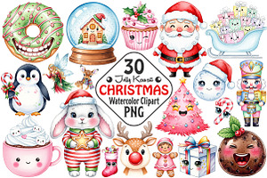 Jolly Kawaii Christmas Cute Holiday, an Illustration by RobertsArt