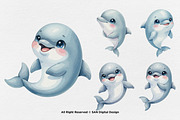 15 Bundle Watercolor Dolphin Fish, an Animal Illustration by Morspective (Thumbnail 7 of 8)