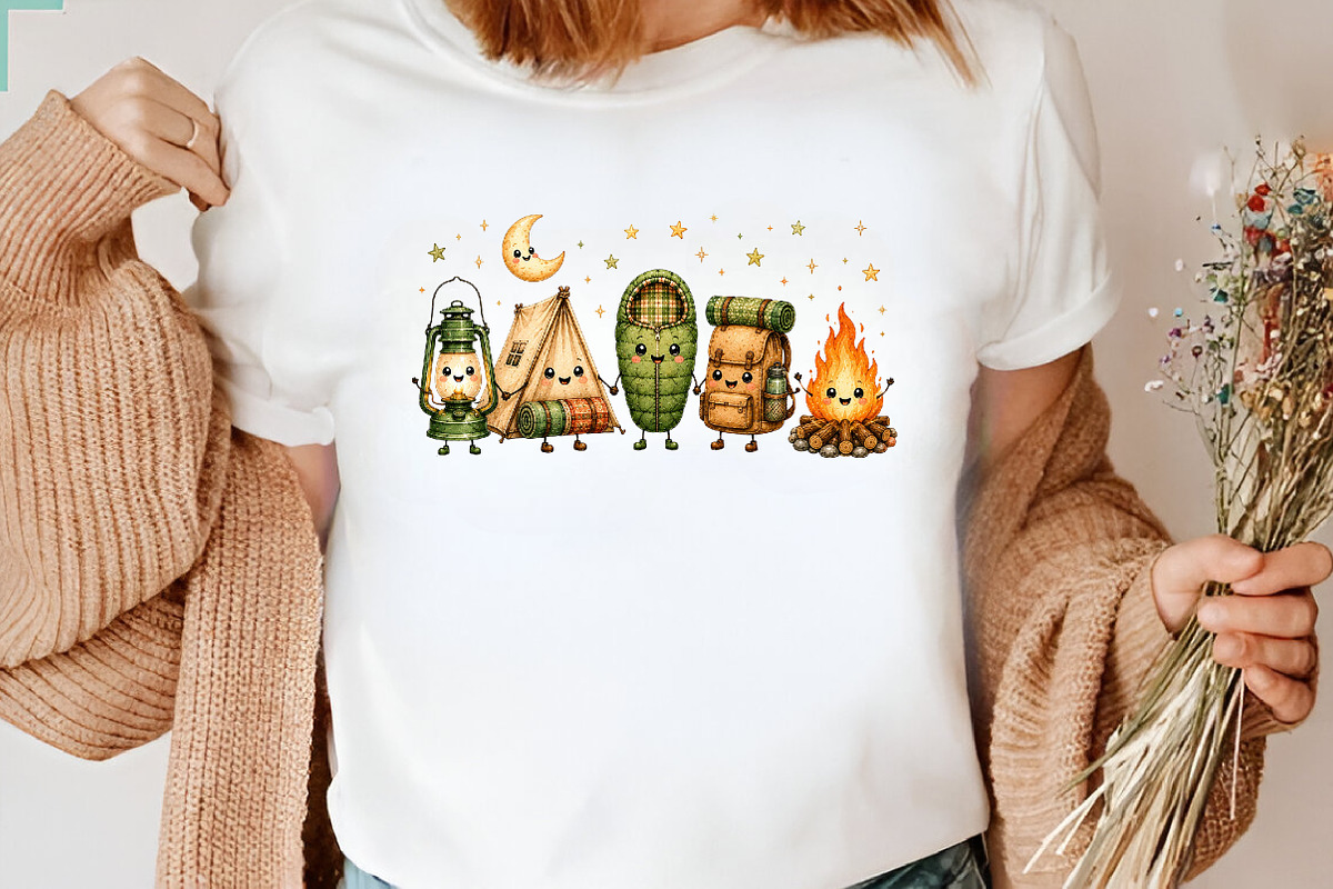 Cute Kawaii Camping Doodle PNG, a Seasonal Illustration by CraftArtStudio (Photo 3 of 4)