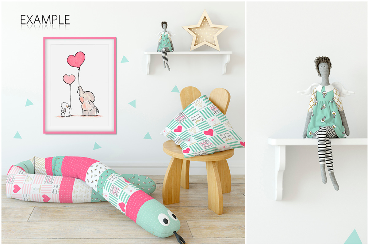KIDS Fabric Mockup Pack - 1, a Household Mockup by Yuri-U (Photo 12 of 21)