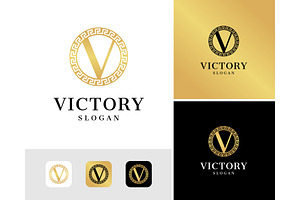 Letter V Greek Frame Logo, a Branding & Logo Template by ika trisiana