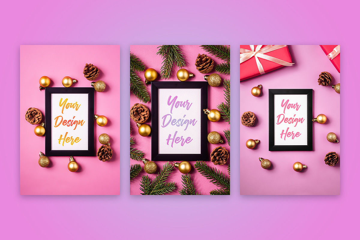Christmas composition mockup bundle, a Product Mockup by Frostroomhead