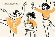 Girls Activity Flat Illustration, a Person Illustration by Berdansabersama (Thumbnail 3 of 6)