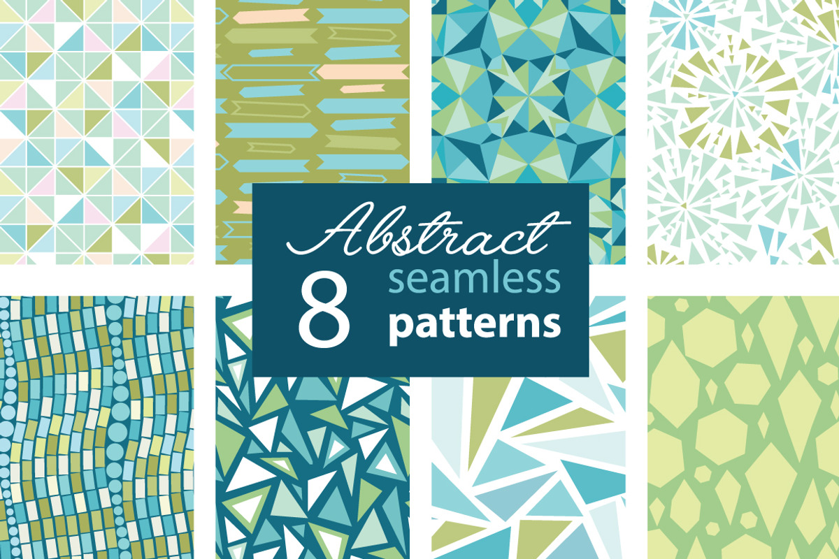 8 Fun Abstract Seamless Patterns Set, a Pattern Graphic by Oksancia's Surface Design