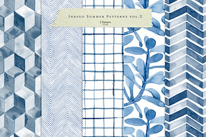 Watercolor Indigo Summer Pattern V.2