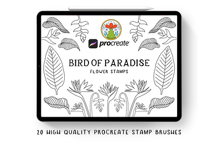 Bird of Paradise Procreate Stamps