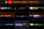 10 Gaming YouTube Banner Template, a Social Media Template by immenseart (Thumbnail 1 of 11)