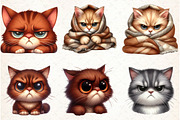 Cute Grumpy Cat Clipart PNG, an Illustration by Libby Wishes (Thumbnail 4 of 6)
