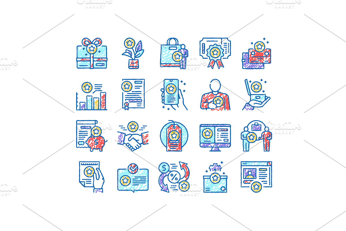 Bonus Present Of Sales set Icons, an Object Illustration by pikepicture
