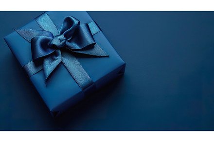 Elegant blue gift box tied with, a Beauty & Fashion Photo by Lermont51