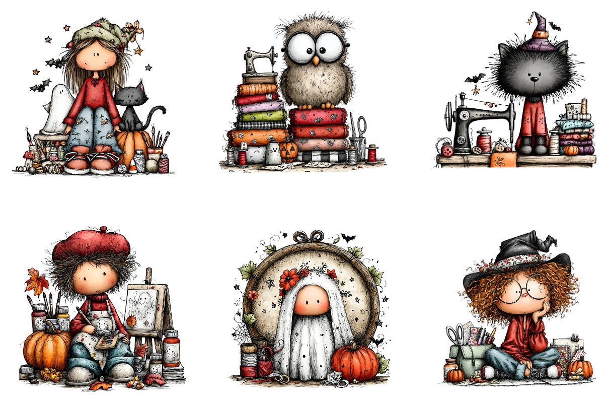 Halloween Crafting Clipart Bundle, a Seasonal Illustration by CreationArt (Photo 3 of 7)