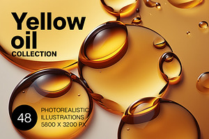 Yellow oil. 48 images, a Healthcare Illustration by Handmadefont