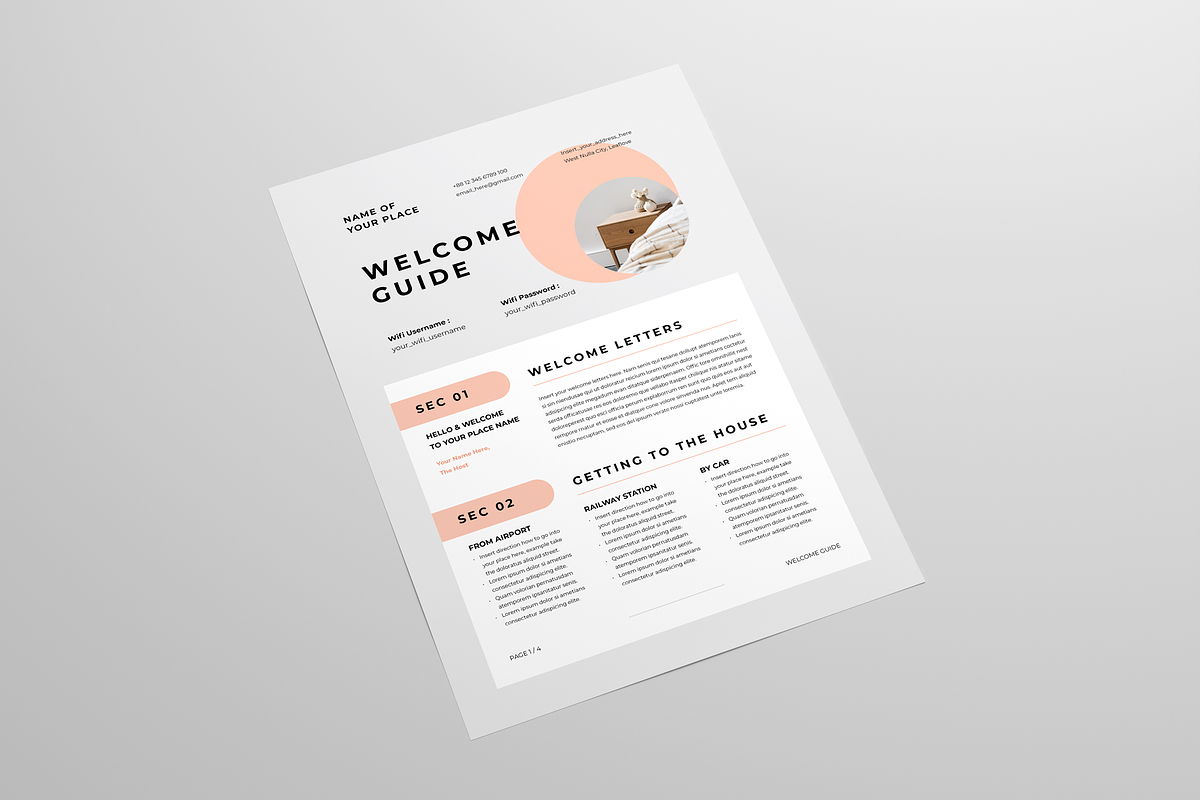 Airbnb Welcome Guide | Word & Indd, a Flyer Template by Leaflove (Photo 3 of 7)