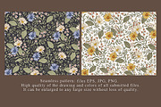 Set Seamless Flowers Chamomile daisy, a Pattern Graphic by Vintage (Thumbnail 2 of 17)