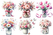 Valentine Flowers in Jar Clipart, an Illustration by Designworld (Thumbnail 2 of 5)