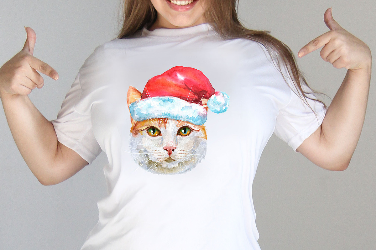 Christmas cats, an Animal Illustration by Watercolor fantasy (Photo 3 of 7)
