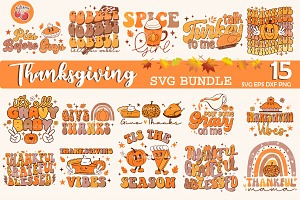 Thanksgiving SVG Bundle 15 Files