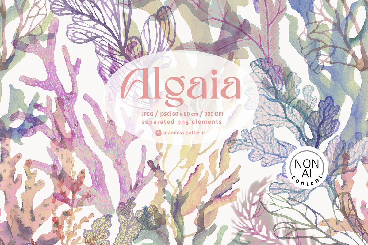 Algaia. Seamless patterns, a Pattern Graphic by emeraldthue (Photo 1 of 10)
