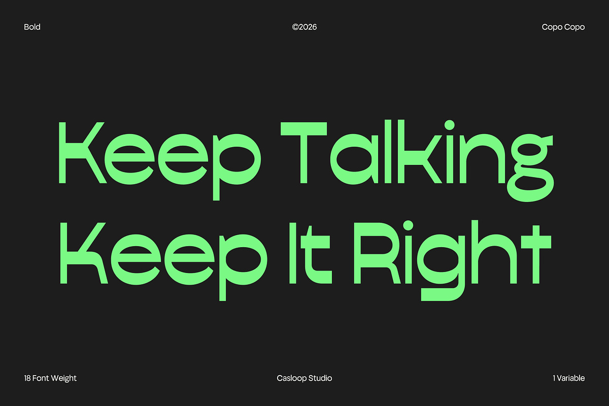 Copo Copo – Reversed Contrast, a Sans Serif Font by Casloop Studio (Photo 4 of 10)