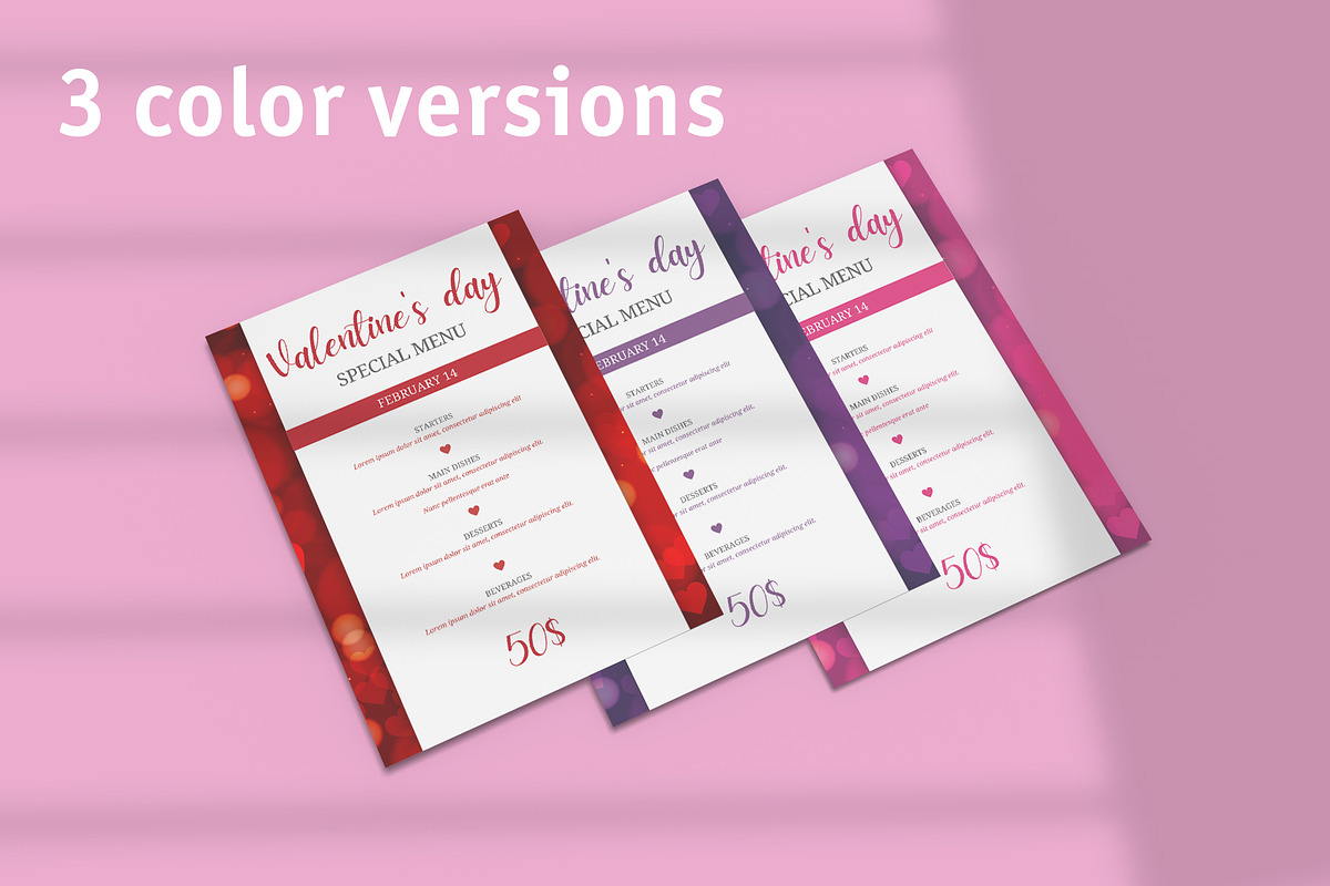 Valentine day menu | Canva, a Flyer Template by naylart (Photo 3 of 5)