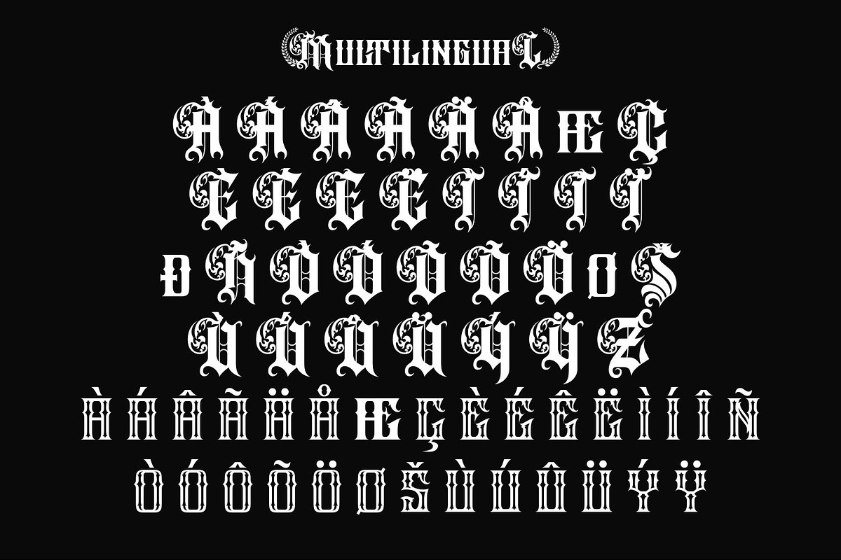 Markos Blackletter Tattoo Font, a Blackletter Font by WhymoreArt (Photo 12 of 13)