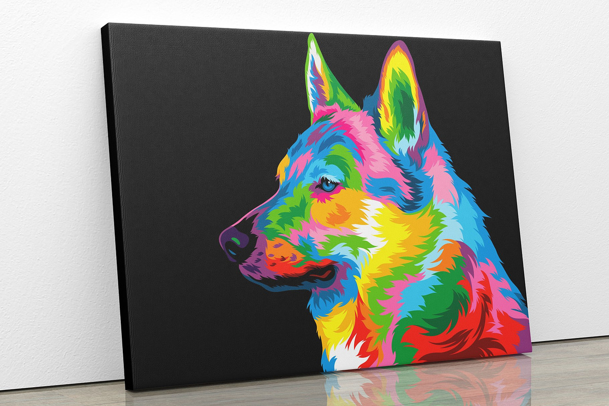 Dog colorful rainbow vector artwork, an Animal Illustration by weervector (Photo 1 of 2)