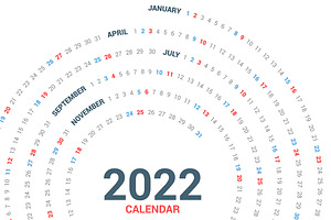 Calendar 2022 Round Spiral