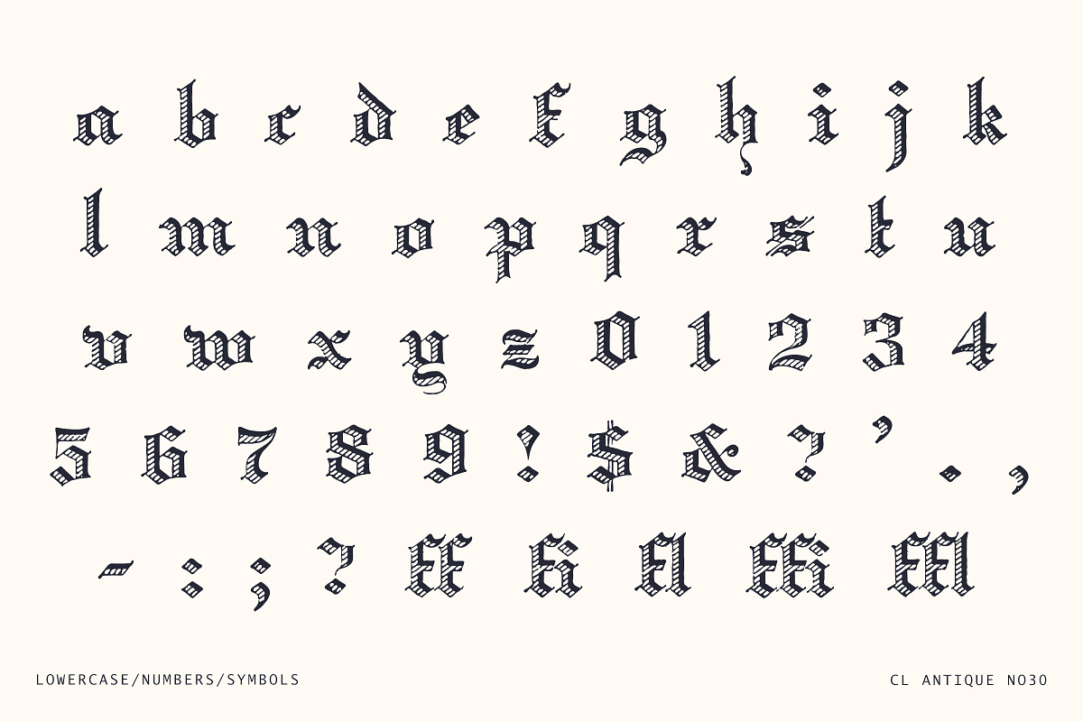 Decorative Hatched Blackletter Font, a Blackletter Font by Century Library (Photo 4 of 5)