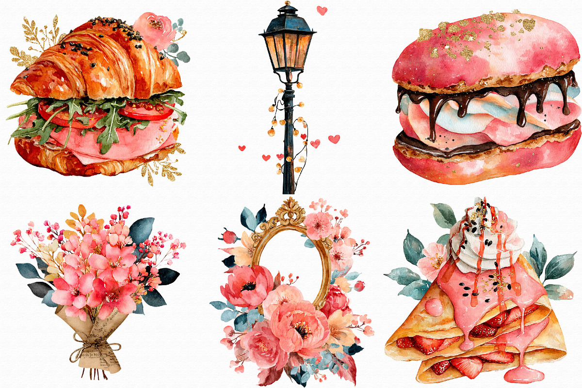 Watercolor Paris Clipart, an Illustration by Libby Wishes (Photo 4 of 7)