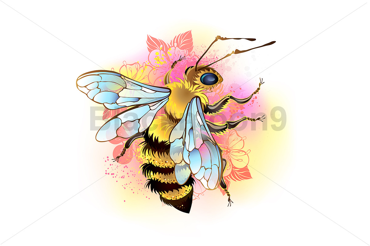 Fluffy bee, an Animal Illustration by blackmoon9