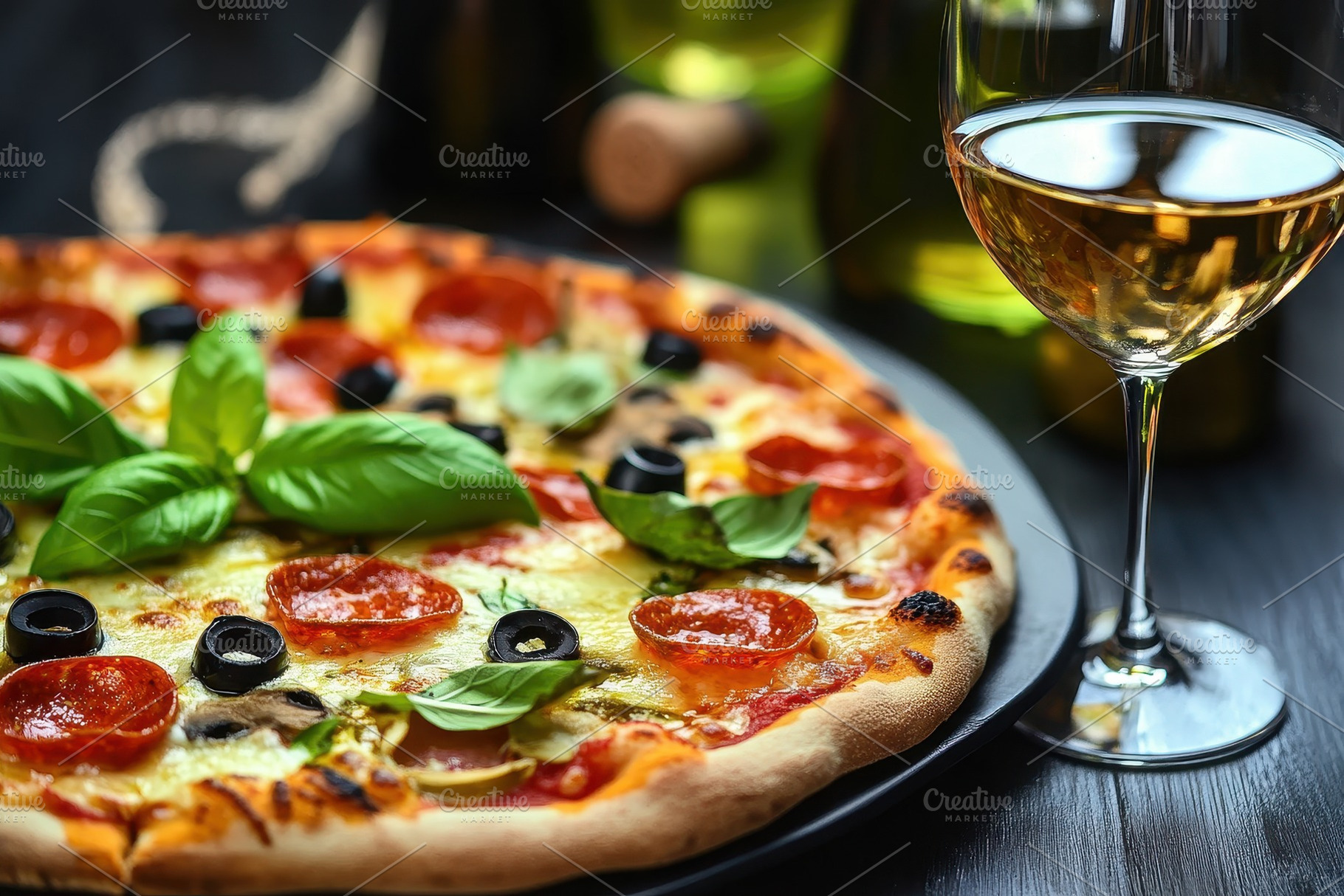 Indulging in a freshly baked pizza, a Photo by Pavel_design