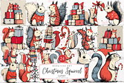 Cozy Christmas Squirrel Clipart, an Illustration by Markicha Art (Thumbnail 1 of 6)