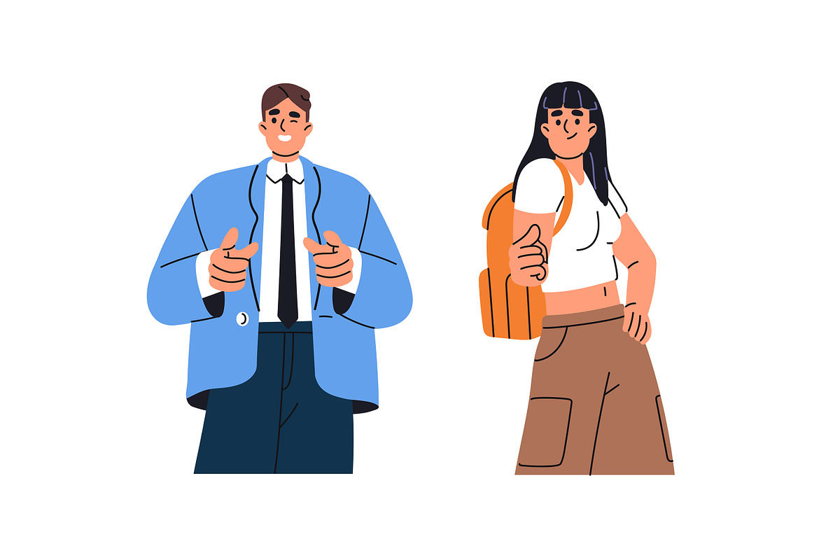 Happy people point at you set, a Person Illustration by PaperTrident (Photo 10 of 12)