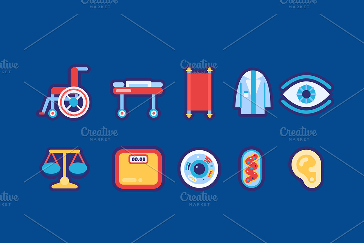 30 Medical Flat Icons Good for Logo, an Icon by OLLYSWEATSHIRT DSGN INC. (Photo 4 of 4)