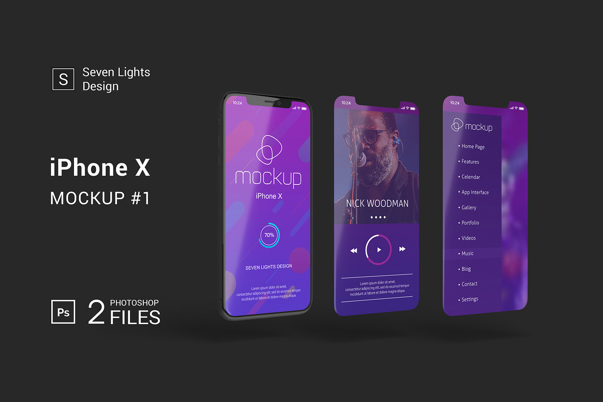 iPhone X Mockup #1, an iPhone Mockup by Seven Lights (Photo 1 of 5)